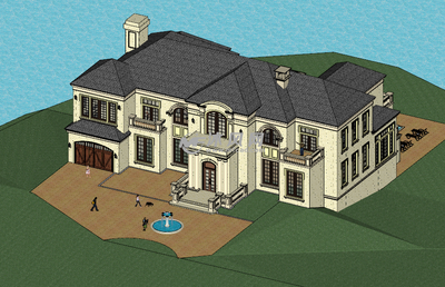 法式大独栋别墅SU模型设计详解