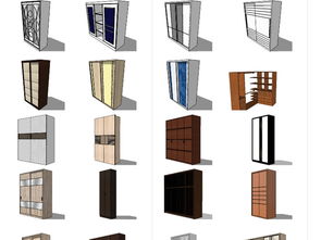 简约中式整木衣柜模型设计图 室内设计的典雅之选