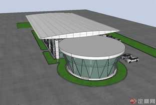 现代高科技厂房建筑设计SU模型解析