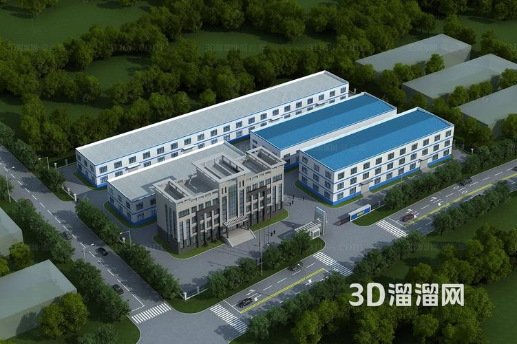 厂区鸟瞰图 工厂鸟瞰图3d模型